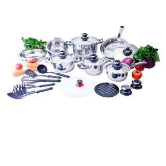 BATERIA DE COCINA 22 PIEZAS ACERO INOXIDABLE